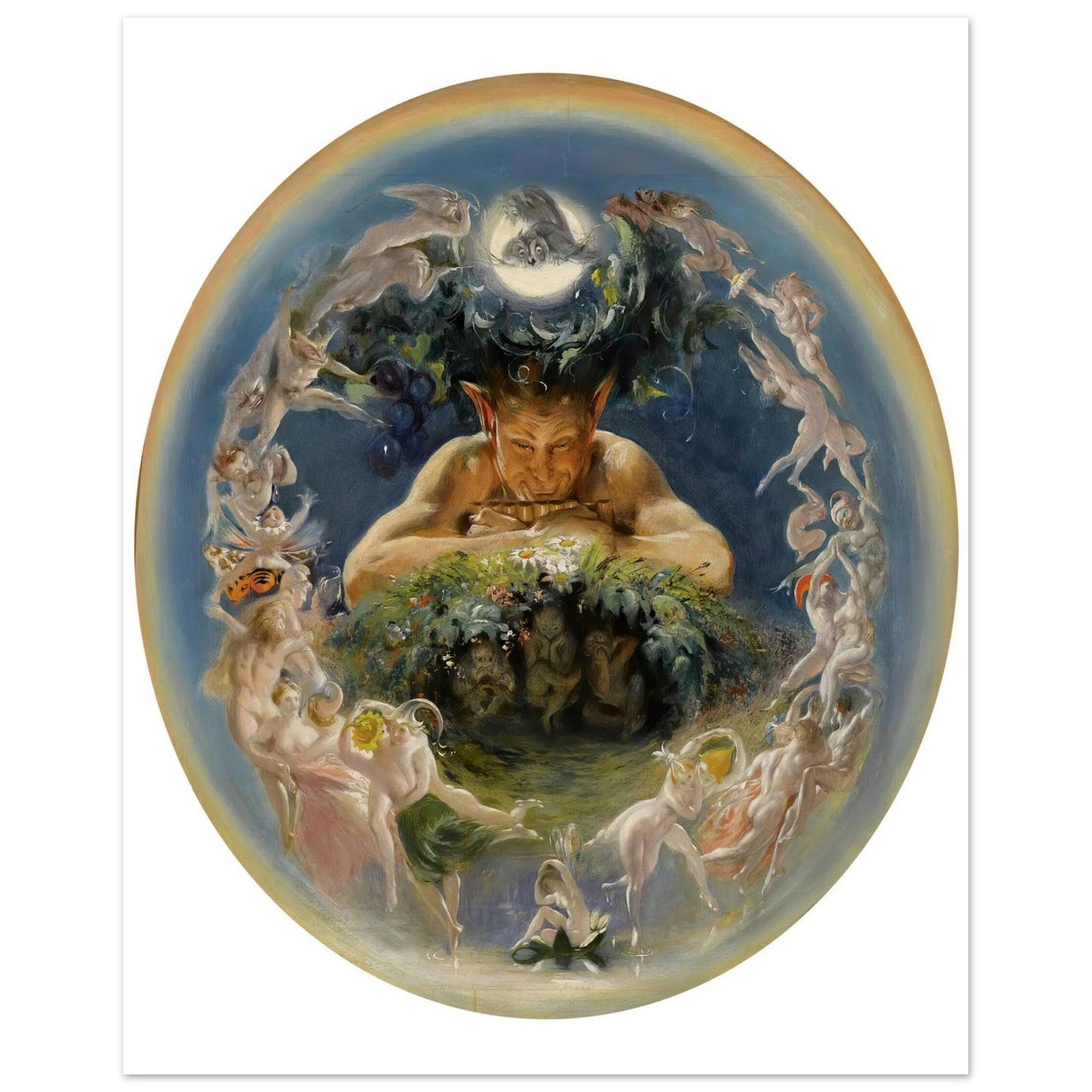 Pan and the Dancing Fairies - by Irish Artist Daniel Maclise Art Print – Irish wall art print | Buy Irish Art