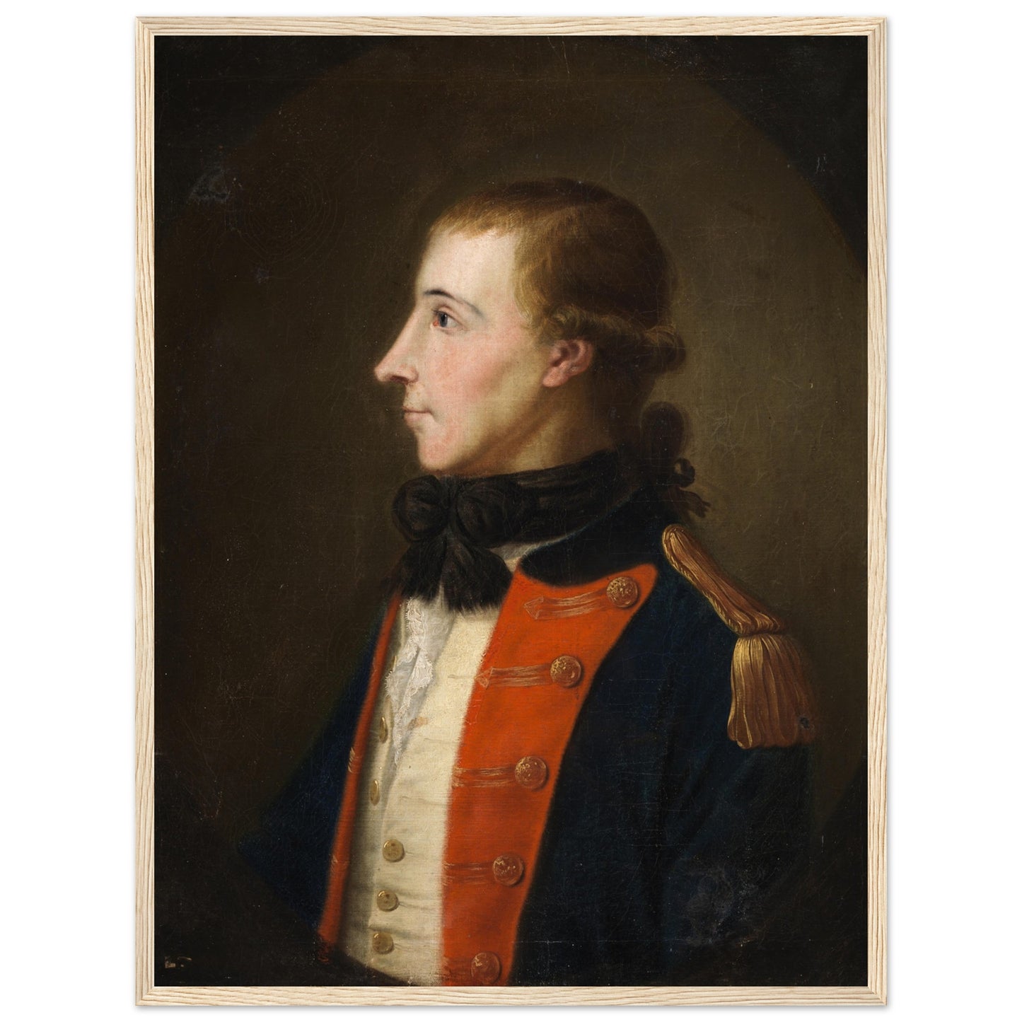 Decorative art print of Wolfe Tone, Irish republican leader, depicted in French uniform.