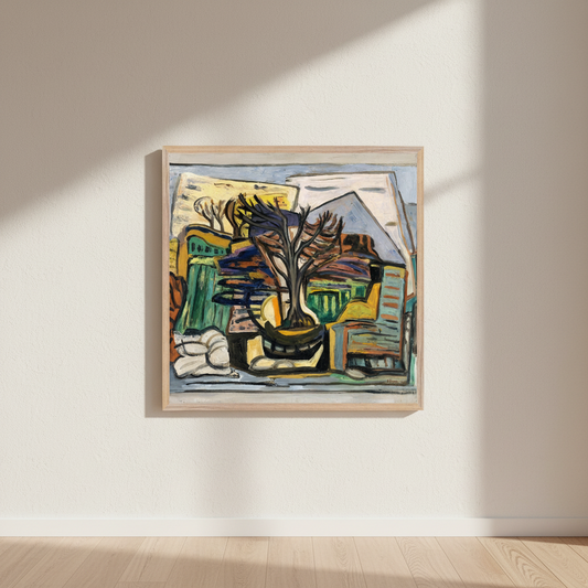 Evie Hone A Landscape with a Tree 1943 natural wood framed print living room wall