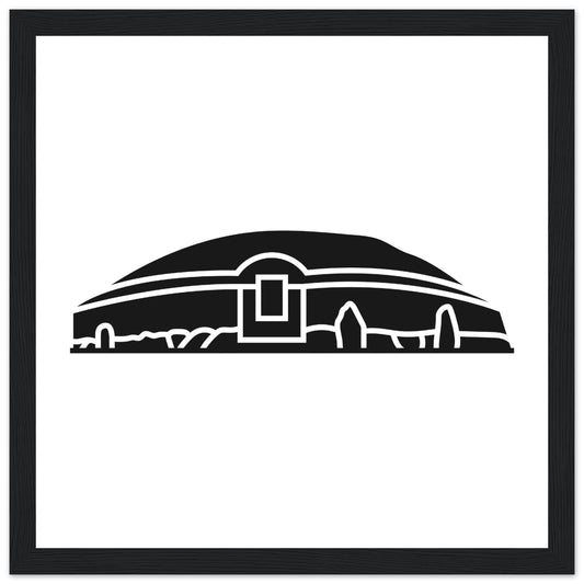 Modern Irish Minimalist Newgrange Illustration Framed Wall Art Print