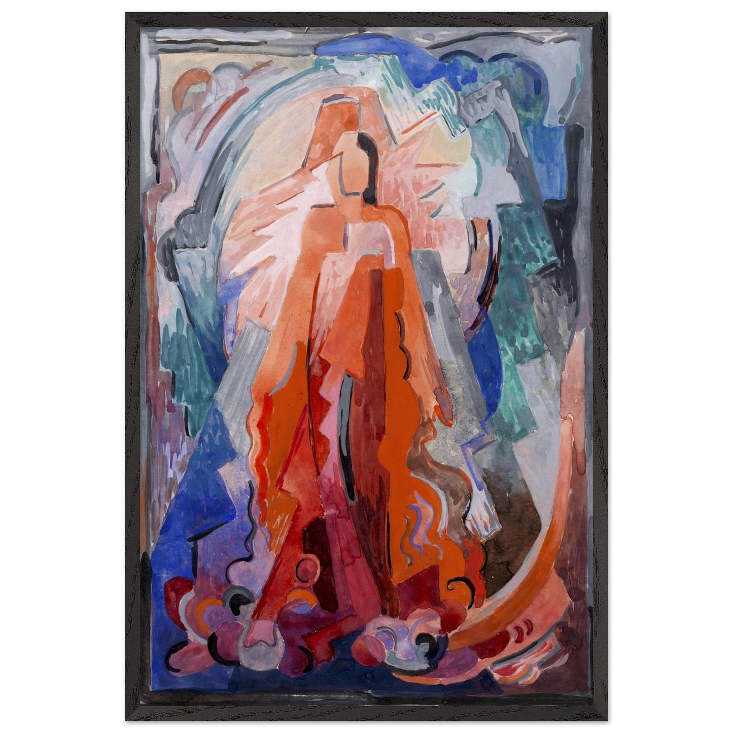 Mainie Jellett art print styled as part of luxury home decor