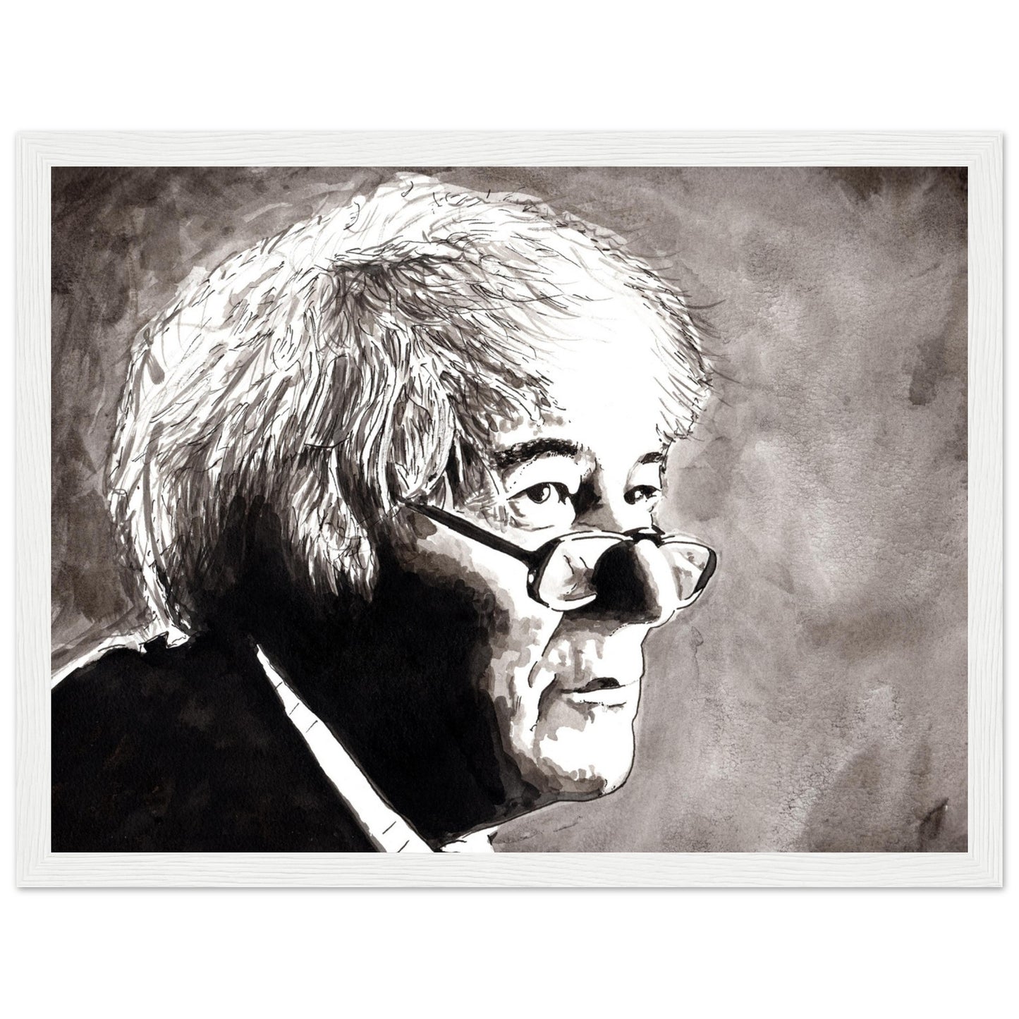 “Seamus Heaney portrait art print by Ó Maoláin – framed Irish literature wall art”