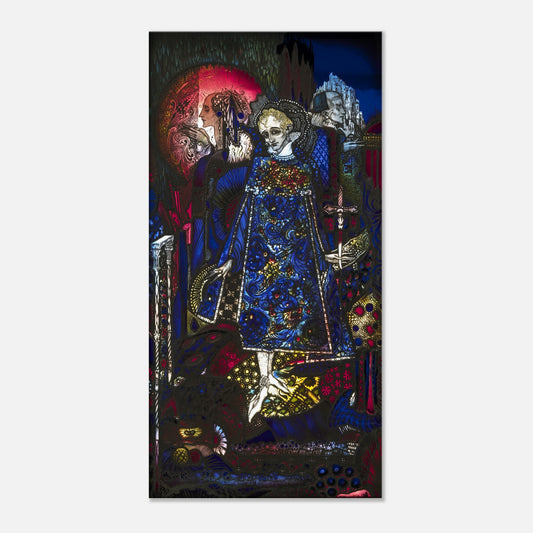 The Song of the Mad Prince by Harry Clarke, 1917, canvas print front view on a white background