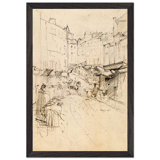 Walter Osborne painting of a Dublin street with a cathedral tower