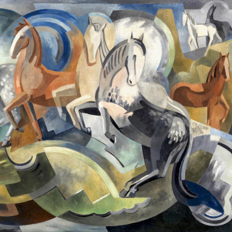 Abstract modernist painting by Mainie Jellett, Irish Cubist artwork reproduced as an archival giclée art print