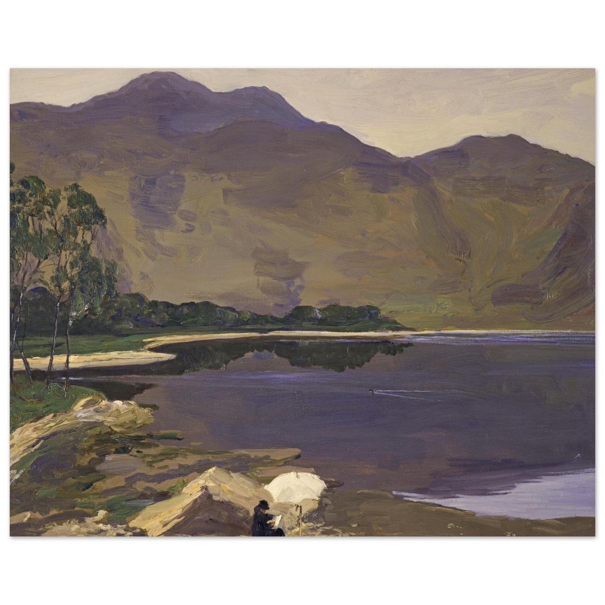 Loch Katrine 40×50 cm – Sir John Lavery Art Print – framed print close-up | Buy Irish Art