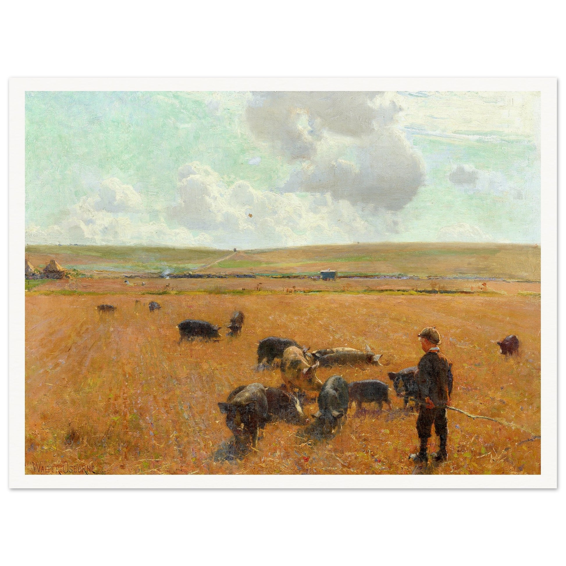 Joe the Swineherd art print – wooden frame wall display