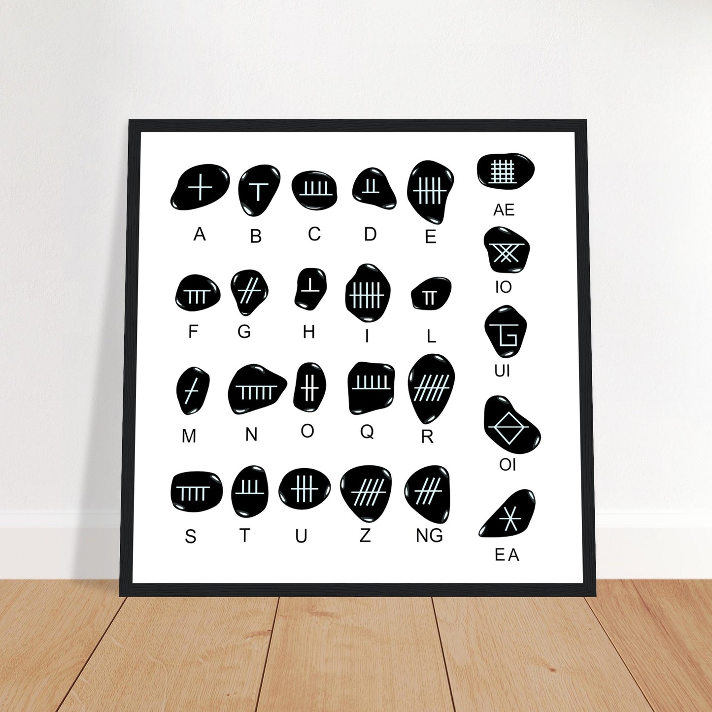 Irish Ogham Alphabet Framed Art Print