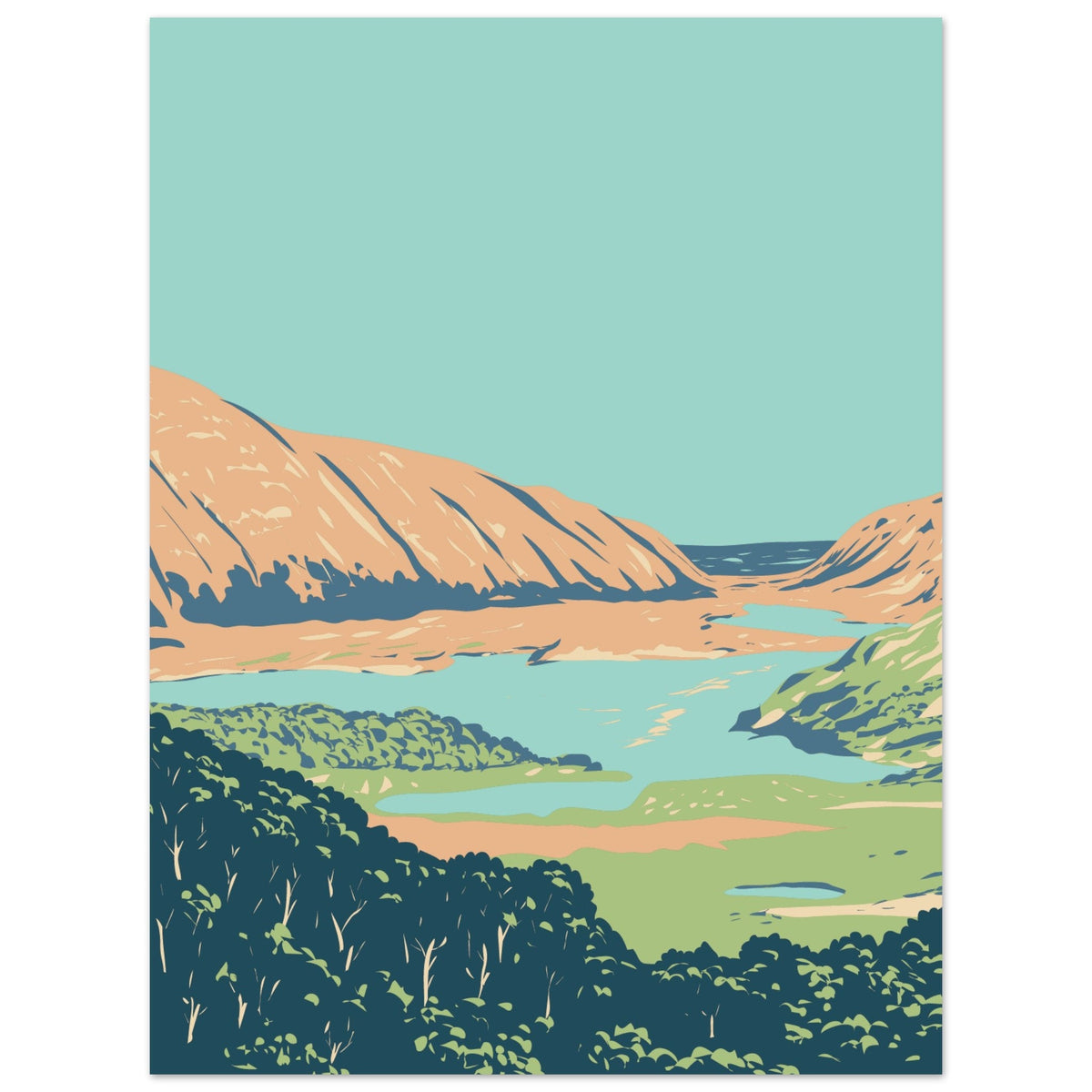 Killarney National Park, County Kerry unframed art print with a narrow white edge