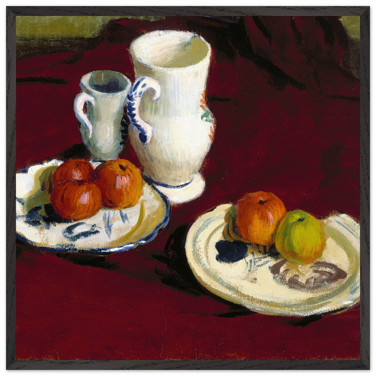 Apples and Breton Pots by Roderic O'Conor in a black frame, portrait format