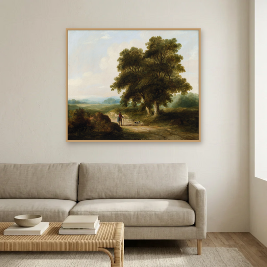 A Landscape, Homeward Bound art print, framed and hung in a living room