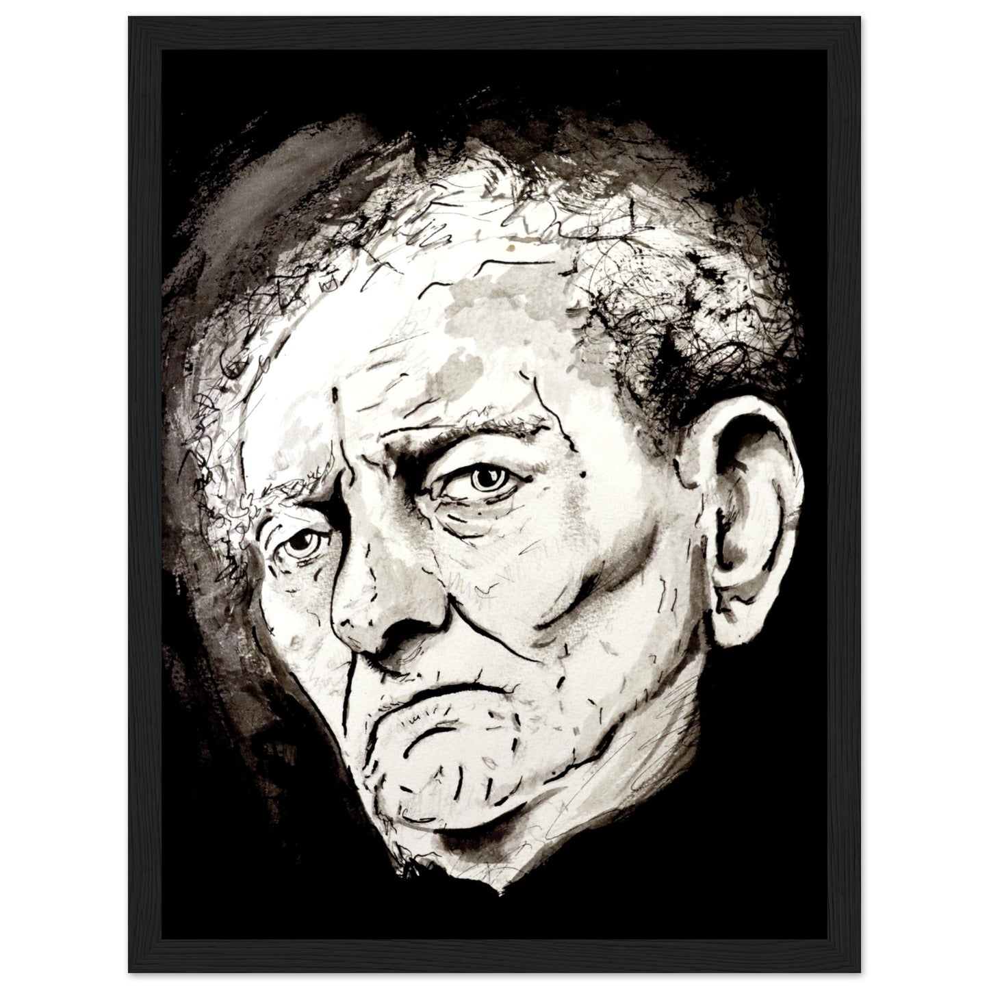 1d3f0e2b-01b8-Capture the essence of Brian Friel's brilliance with our framed art print by Irish artist Ó Maoláin. Celebrate the renowned playwright's legacy in your space with this exquisite masterpiece.-88c0-1327f7378623