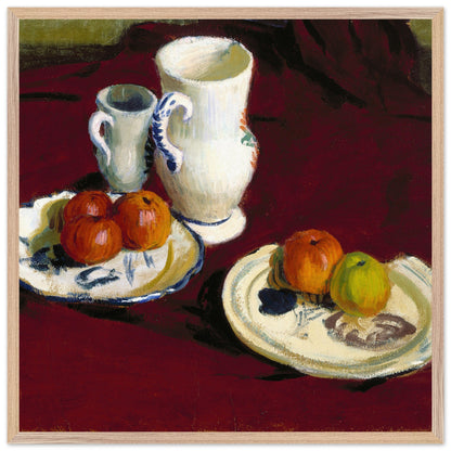 Apples and Breton Pots by Roderic O'Conor in a light oak frame, portrait format