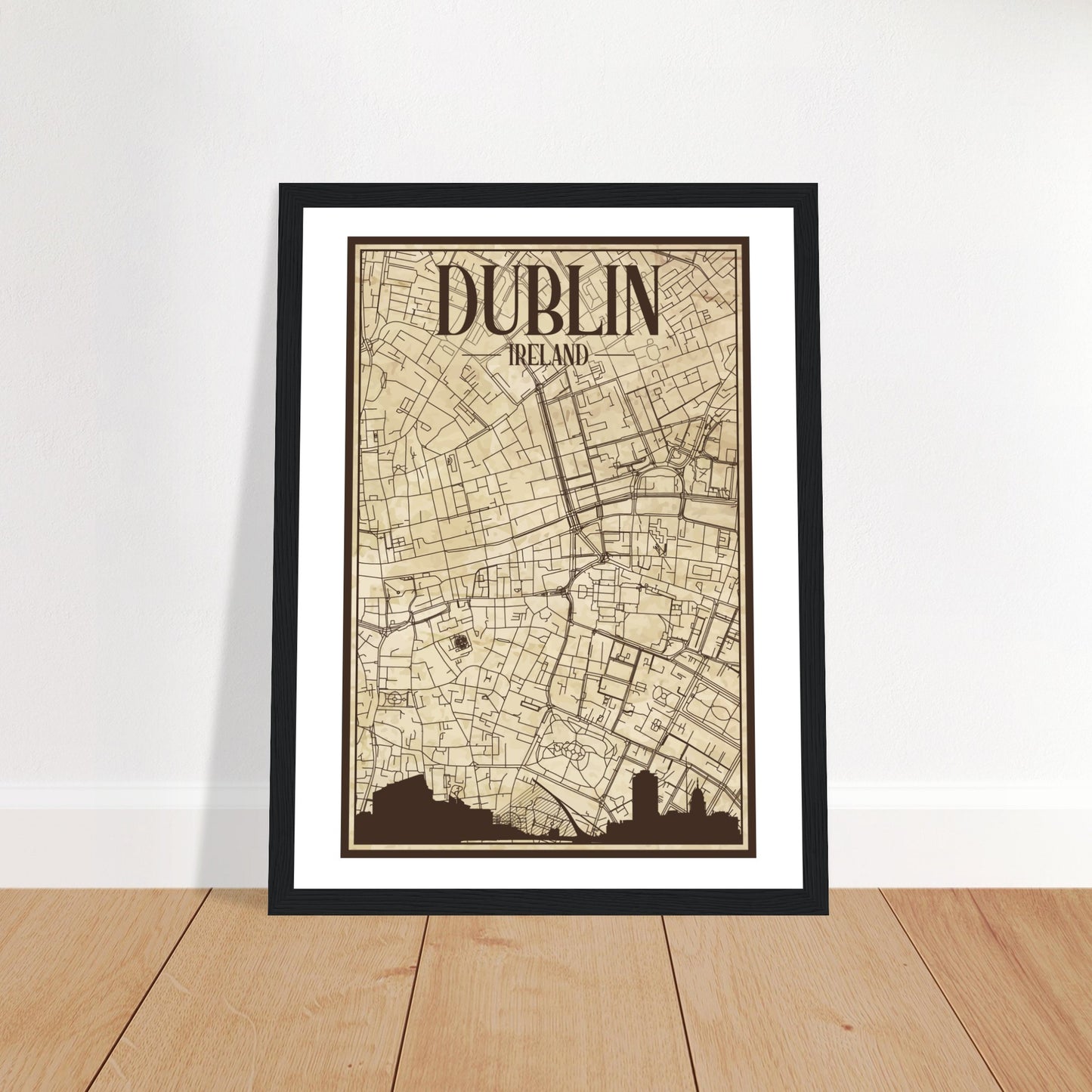 Dublin Ireland Vintage City Map Framed Poster