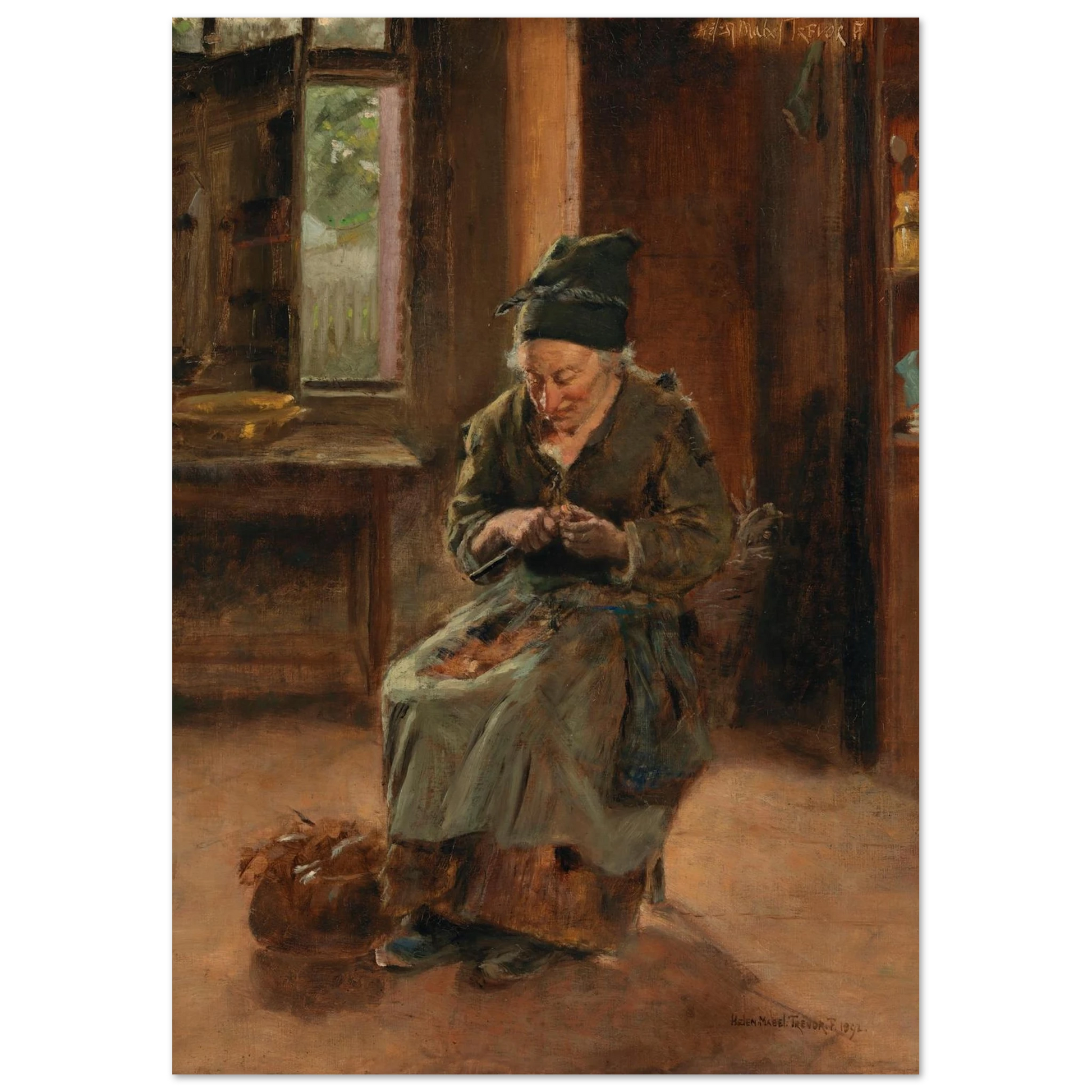 An Interior of a Breton Cottage by Irish Artist Helen Mabel Trevor – view 8 | Buy Irish Art