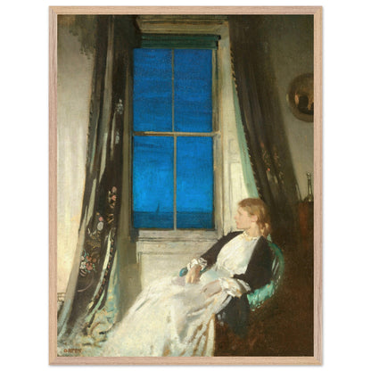 Night by William Orpen print with a natural oak frame on a plain white background