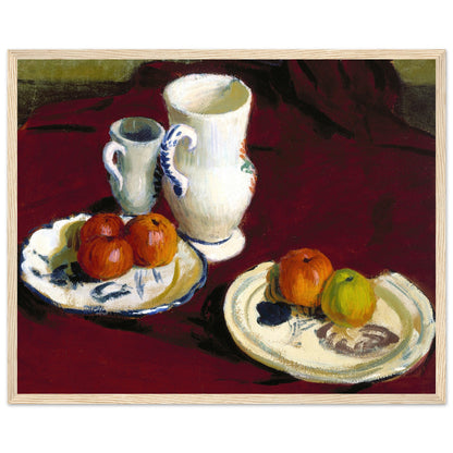 Apples and Breton Pots by Roderic O'Conor in a pale wood frame, landscape format