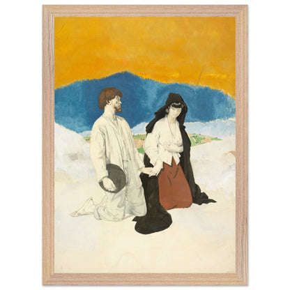 William Orpen Western Wedding print in a natural oak frame with a thin white edge