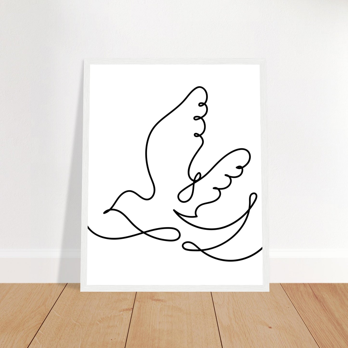 Flying Bird Line Drawing Framed Art Print