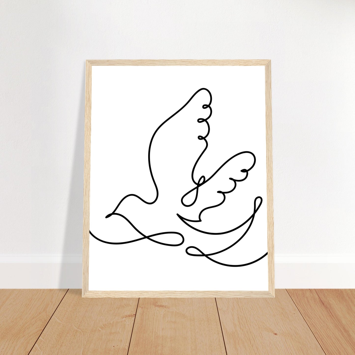 Flying Bird Line Drawing Framed Art Print