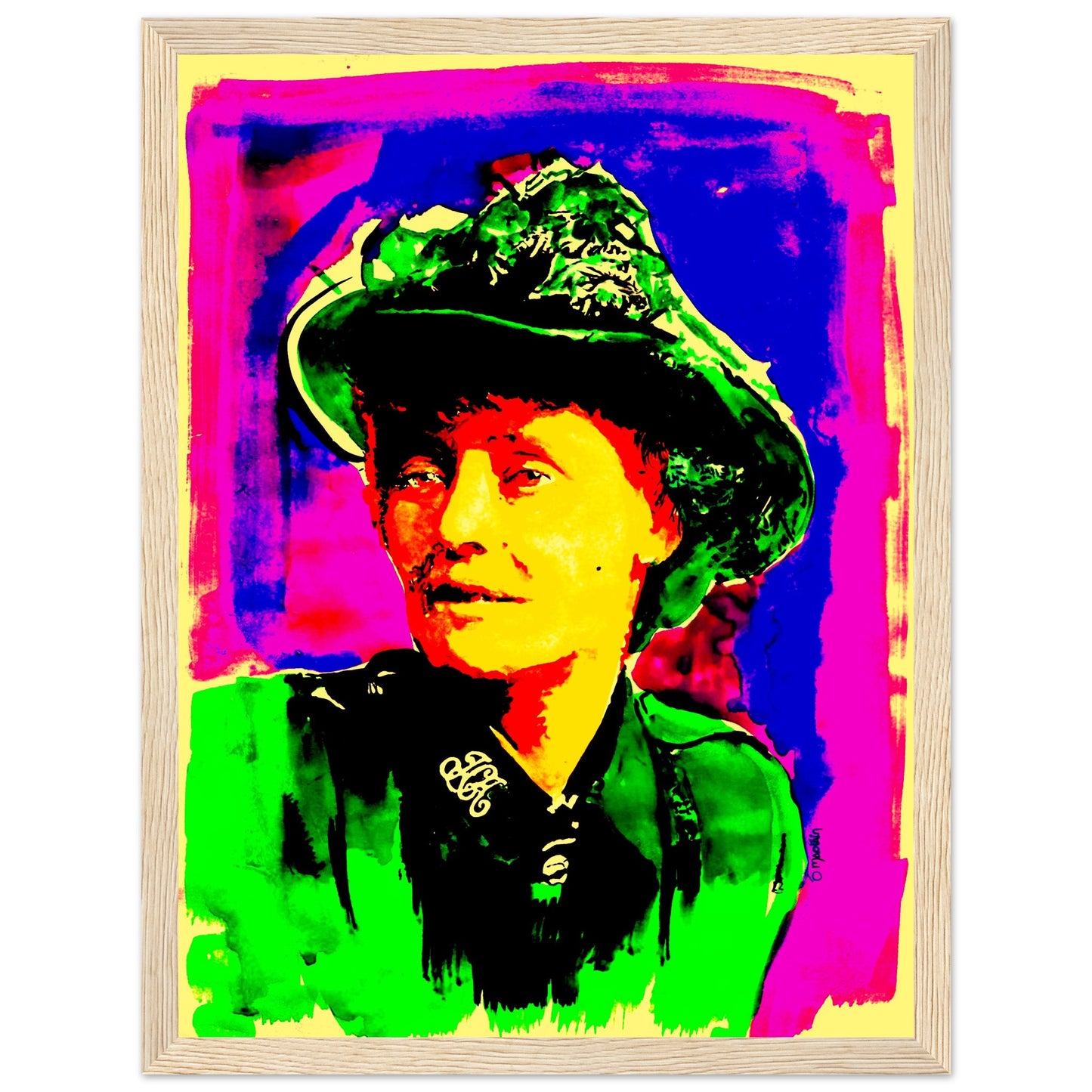 Framed art print by Ó Maoláin depicting Countess Markievicz, celebrating her courage and activism. This timeless piece blends art and history, capturing Ireland's heritage. Perfect for adding a meaningful touch to any space, honoring a trailblazing figure.