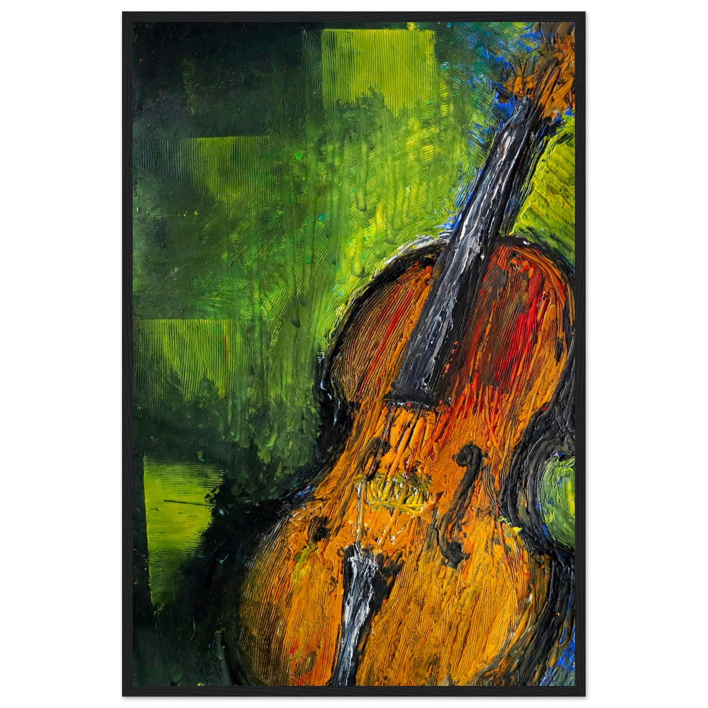 Old Irish Fiddle Art Print: Vibrant abstract design capturing the essence of traditional Irish music with a soulful fiddle. High-quality archival paper ensures longevity. Perfect for adding elegance to any space or as a unique gift for music lovers.