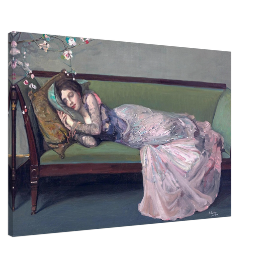 The Green Sofa — Sir John Lavery (1903) Canvas Print 60x90 cm / 24x36″