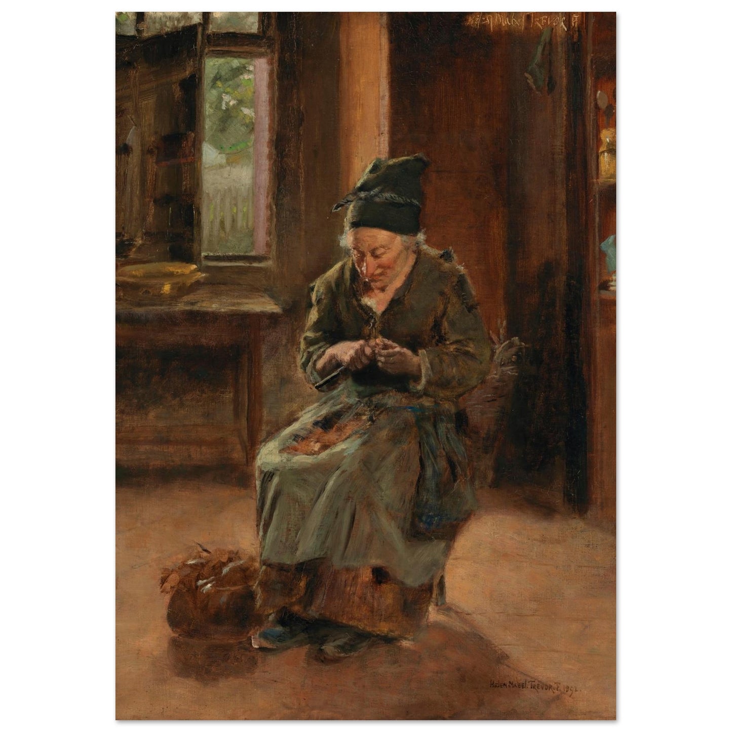 An Interior of a Breton Cottage by Irish Artist Helen Mabel Trevor – view 13 | Buy Irish Art