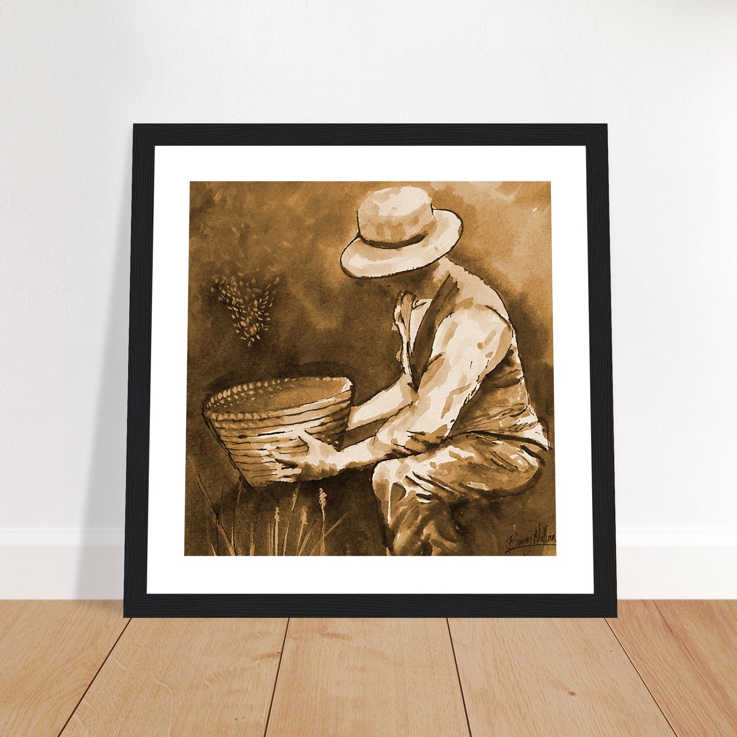 Capture the essence of Irish beekeeping with this stunning art print. Depicting the dedication and craftsmanship of beekeepers tending to buzzing hives. Perfect for beekeeping enthusiasts and admirers of age-old crafts.