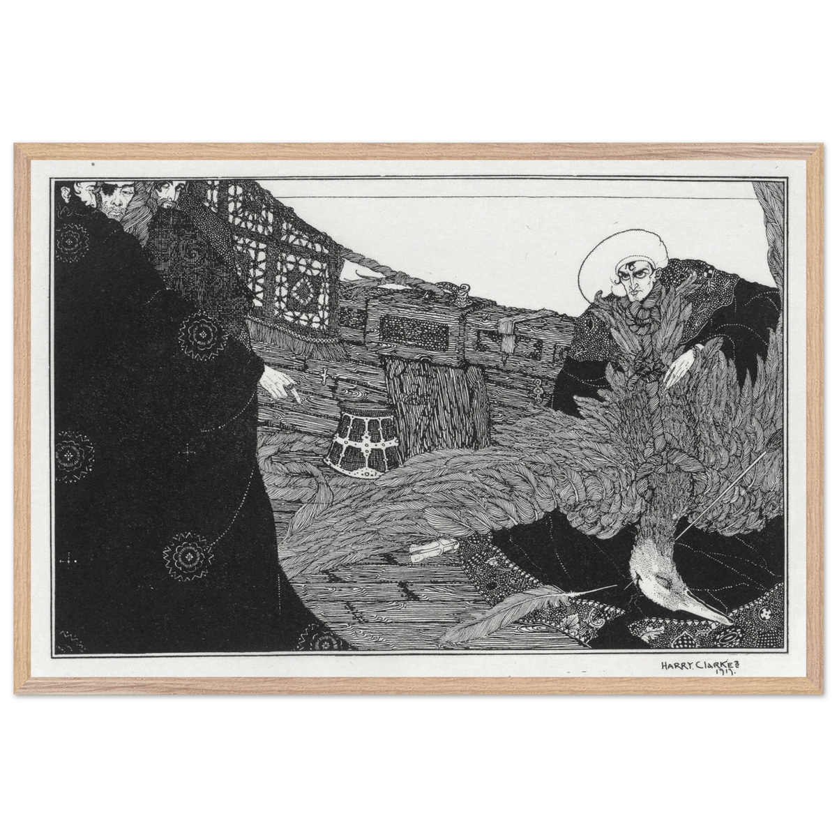 The Albatross Slain by Harry Clarke, print in a frame