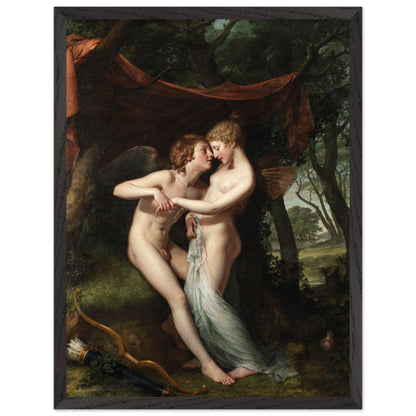 Cupid and Psyche in the Nuptial Bower by Hugh Douglas Hamilton in a black frame