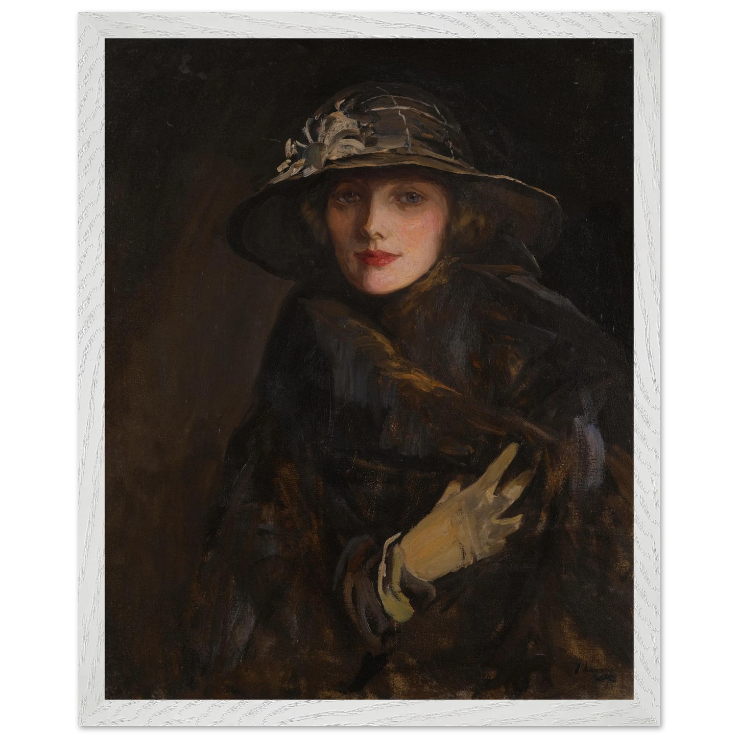 A Lady in Brown Irish master art print 40x50 cm in white frame Collector’s Edition