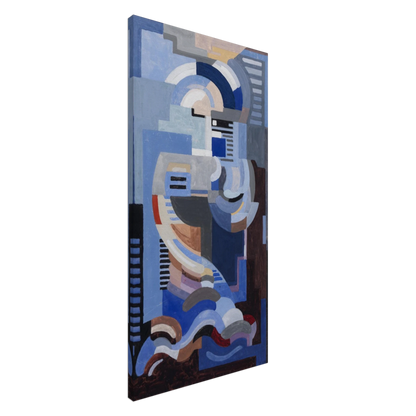 Abstract 1932 by Mainie Jellett Irish modernist art print on canvas in blue and geometric tones