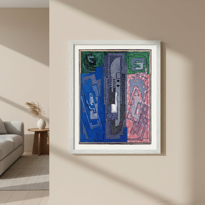 Four Element Composition by Mainie Jellett – 40x50 cm white hardwood framed Collector’s Edition Irish Modernist print on Master’s Edition paper.