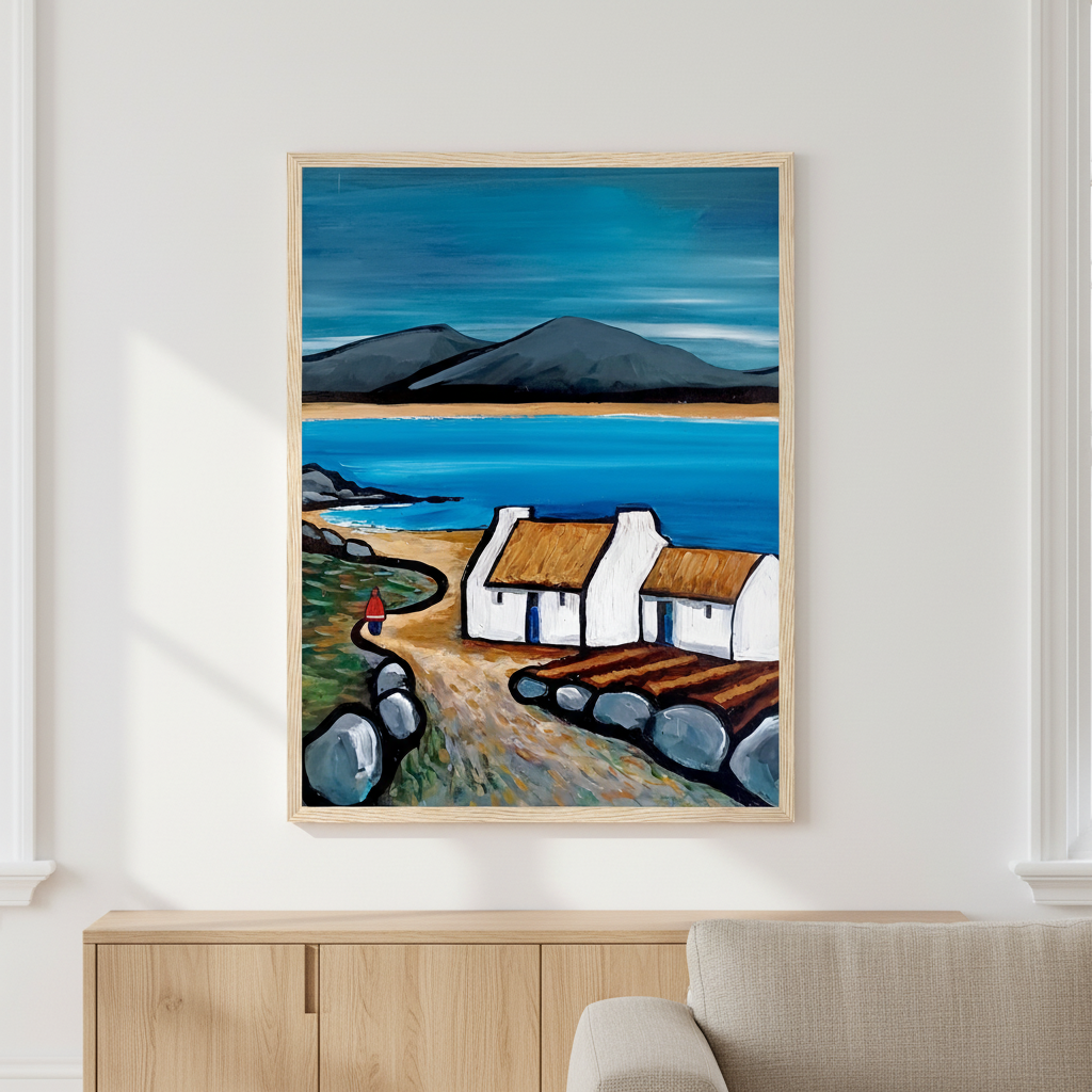 Connemara Lakes Cottage – Irish Landscape Fine Art Print by Ó Maoláin – Irish wall art print | Buy Irish Art