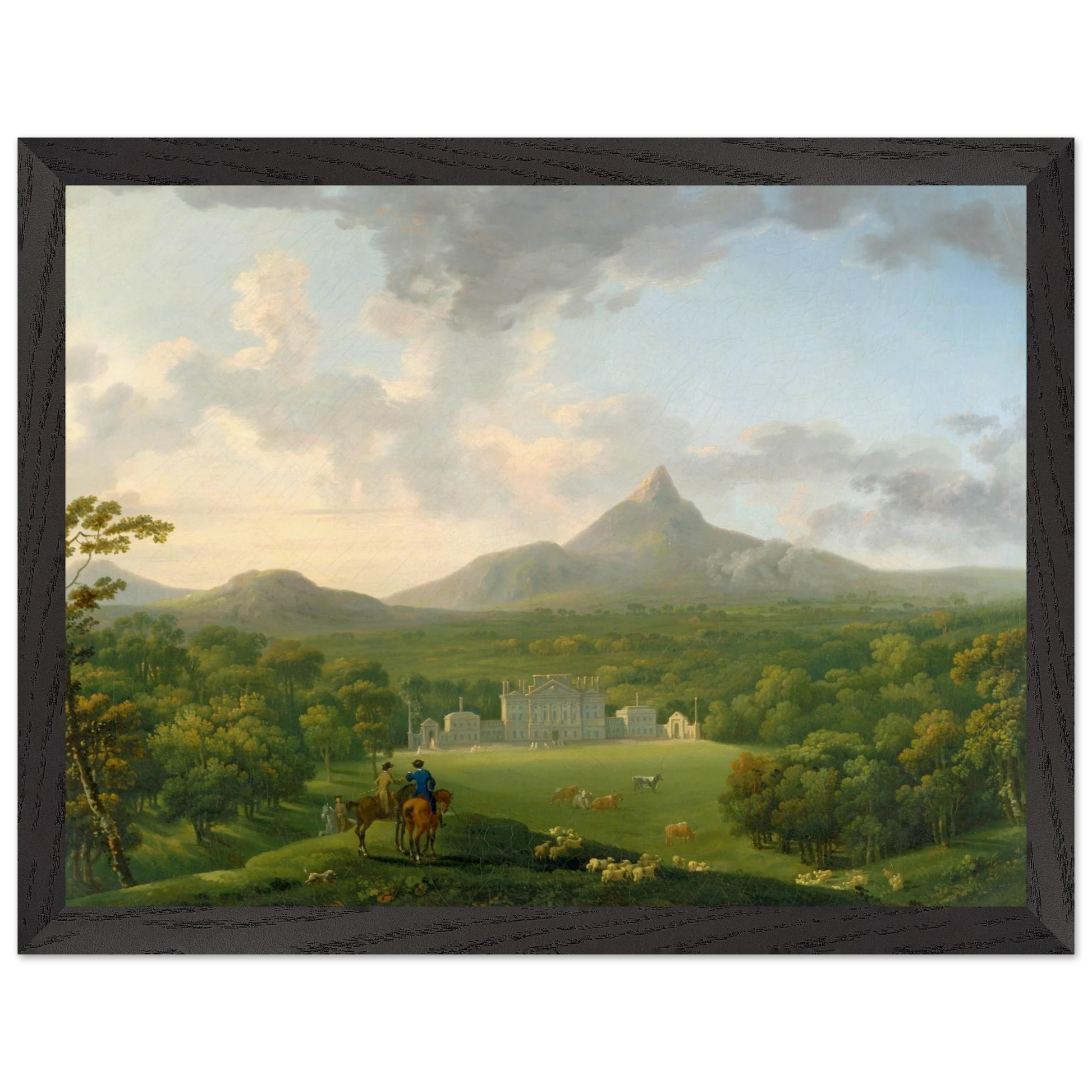 George Barret Powerscourt Irish art print in elegant black gallery frame – museum-quality wall art for modern homes