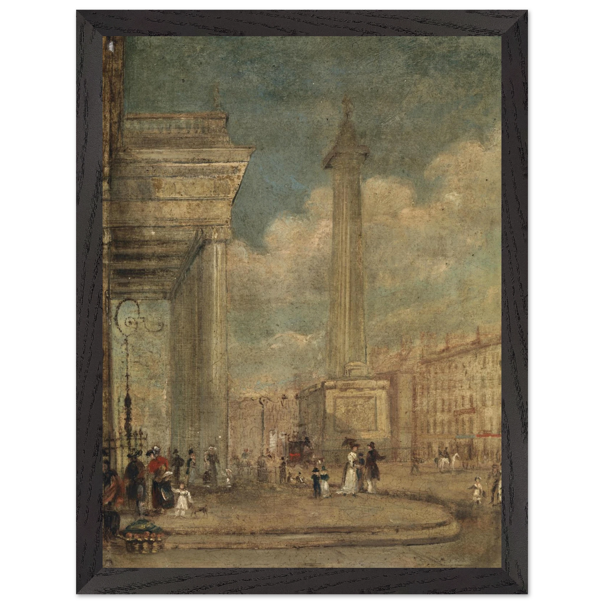 George Petrie’s A View of O’Connell Street framed in a black FSC wood gallery frame, 30×40 cm.