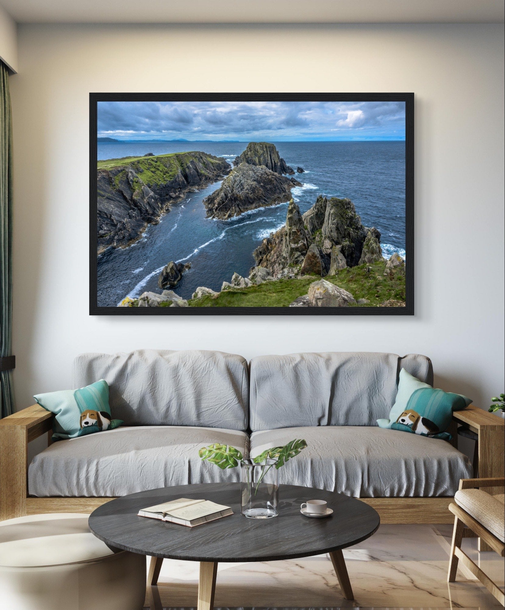 Immerse in Inishowen Peninsula's rugged beauty. Framed print captures Wild Atlantic Way's cliffs, landscapes, raw allure