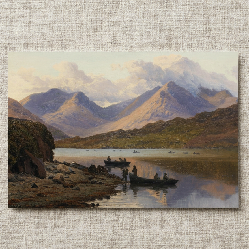 A View of the Killaries unframed print on textured linen fabric
