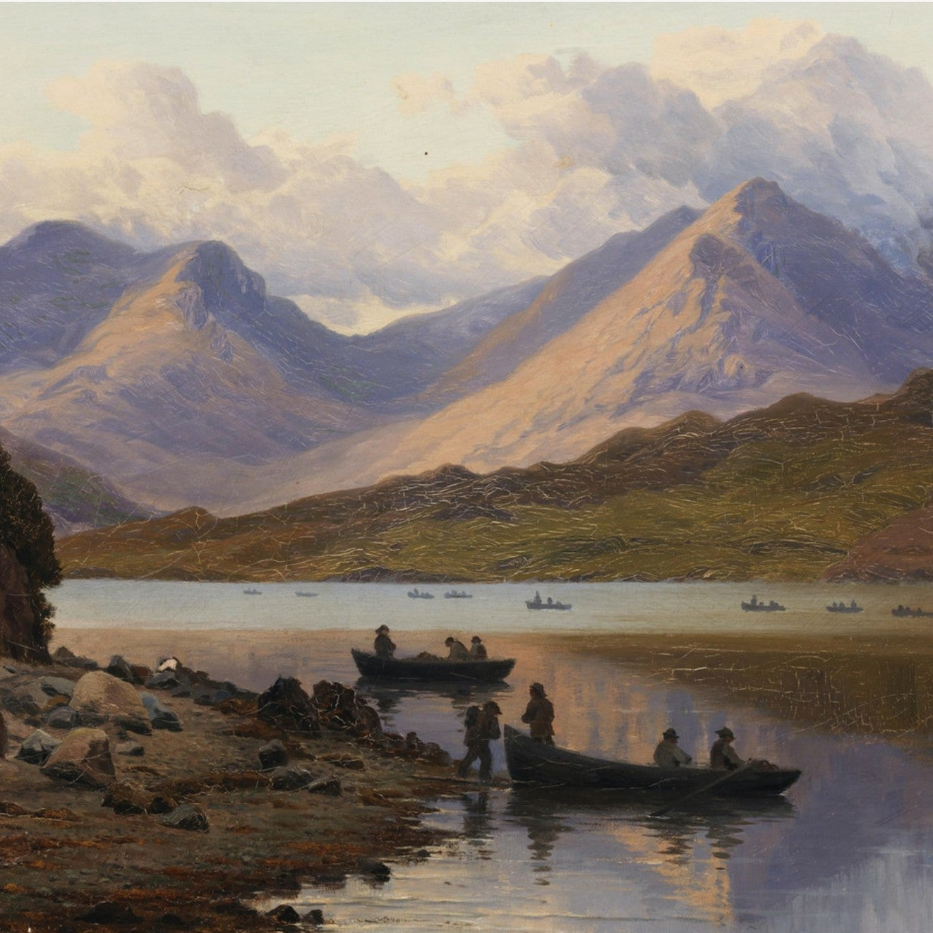 A View of the Killaries by Watkins, Irish landscape archival art print.