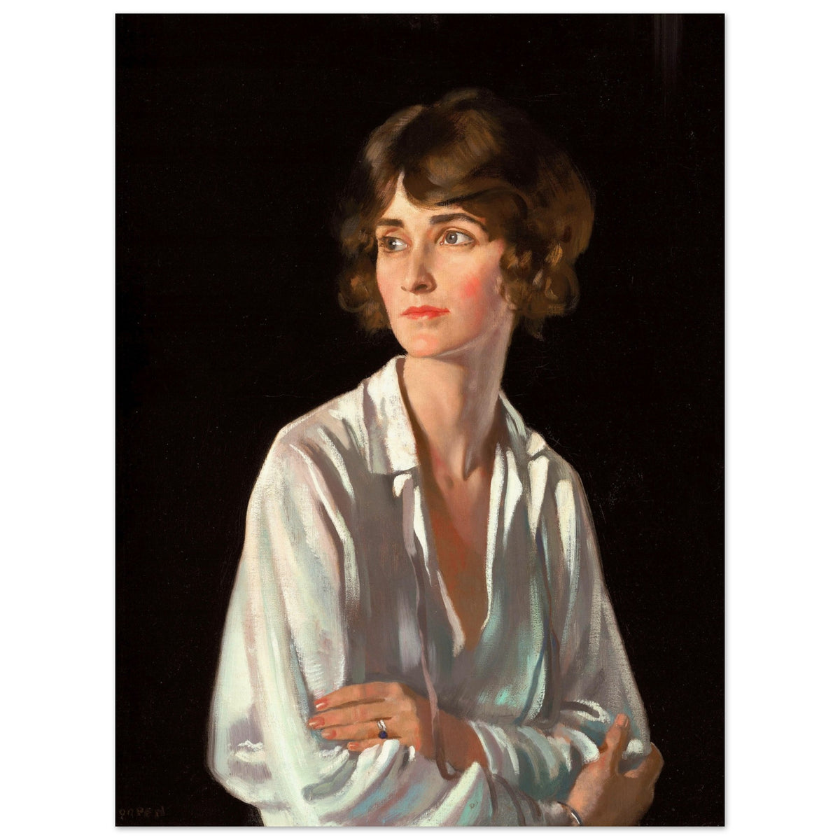 Lady Marriott by William Orpen unframed print, straight-on view of the painting