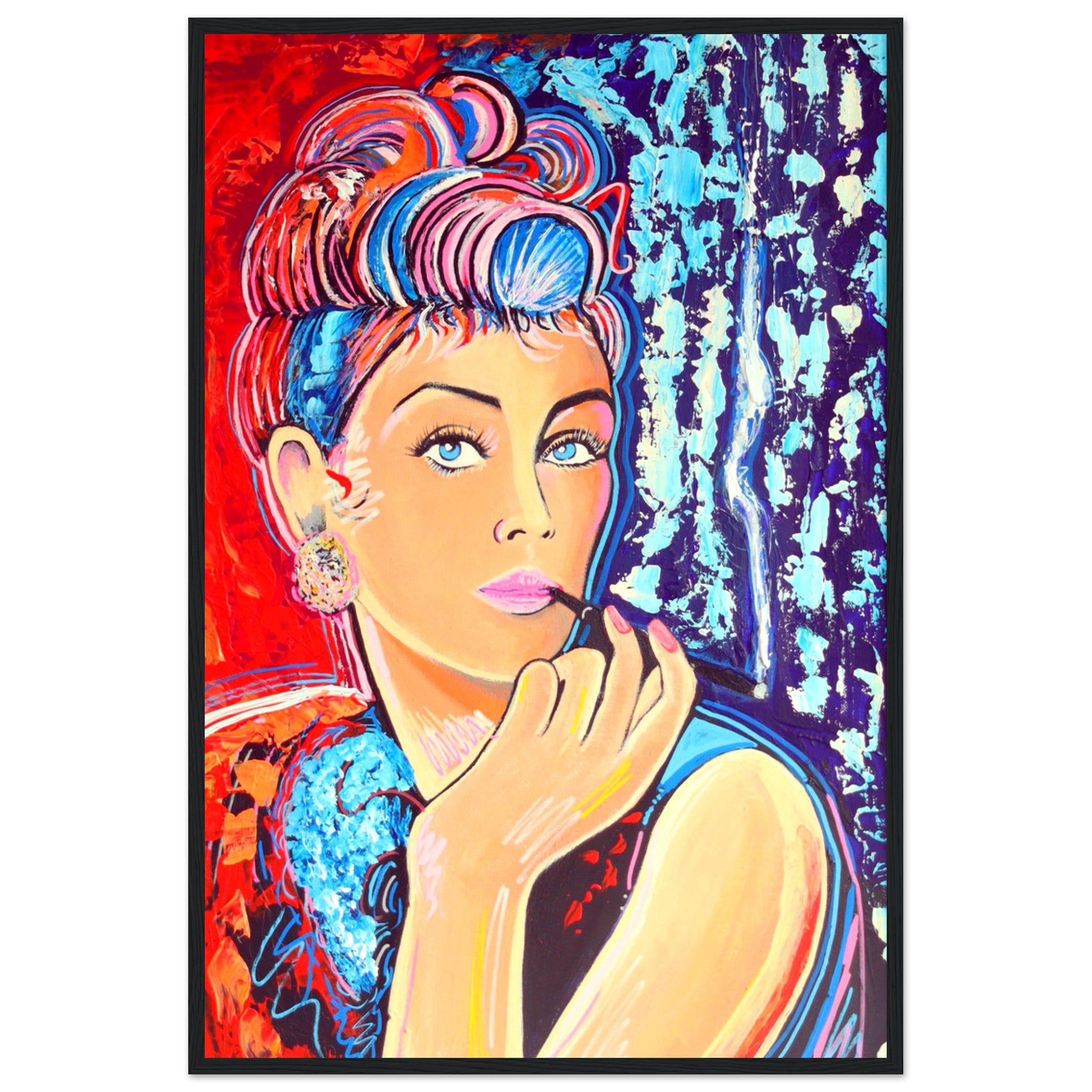 Breakfast at Tiffany's is a open edition framed wall art print by Irish Artist &nbsp;Ó Maoláin, it depicts the movie star Audrey Hepburn and it reminds us of the old romantic ideals of Hollywood, wrapped up in 1960s glitz and glam.