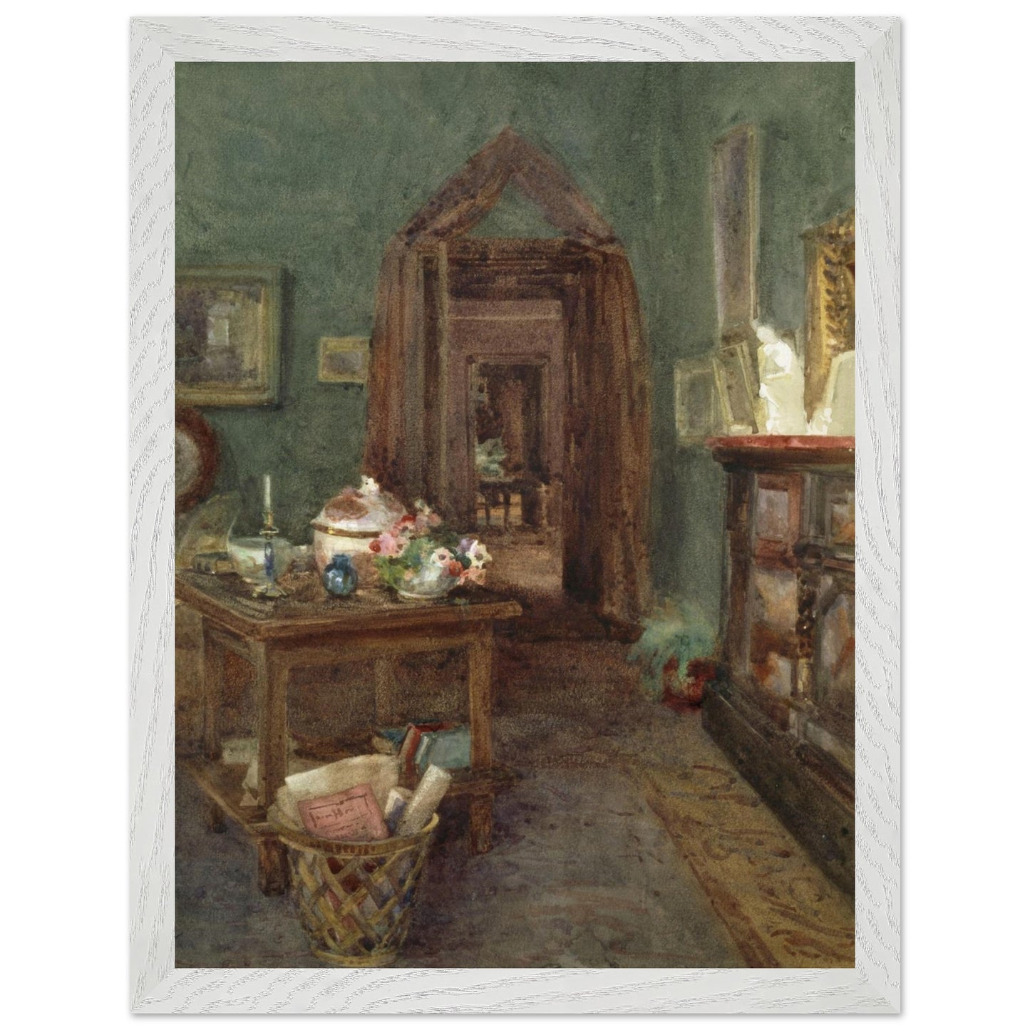 Ancient Rubbish, Kilmurry, County Kilkenny by Mildred Anne Butler in a white wooden frame, Irish watercolour art print