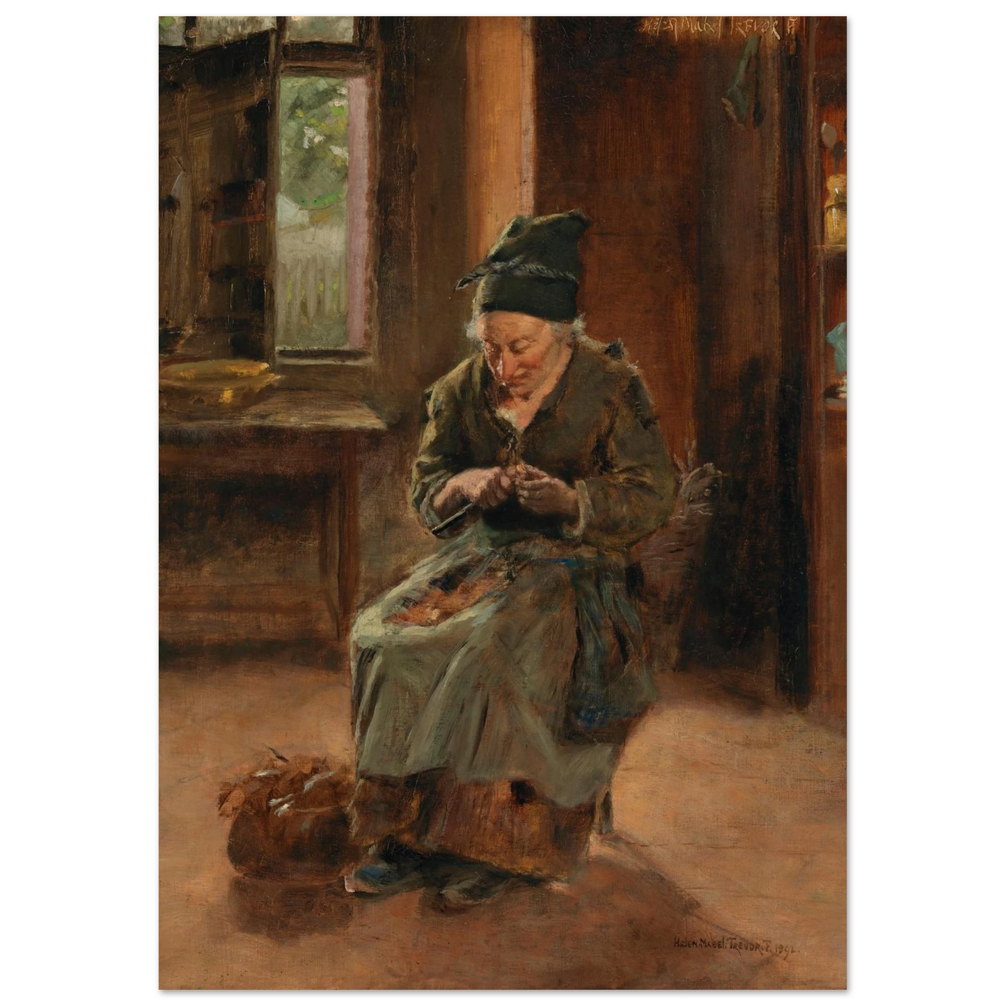 An Interior of a Breton Cottage by Irish Artist Helen Mabel Trevor – view 12 | Buy Irish Art