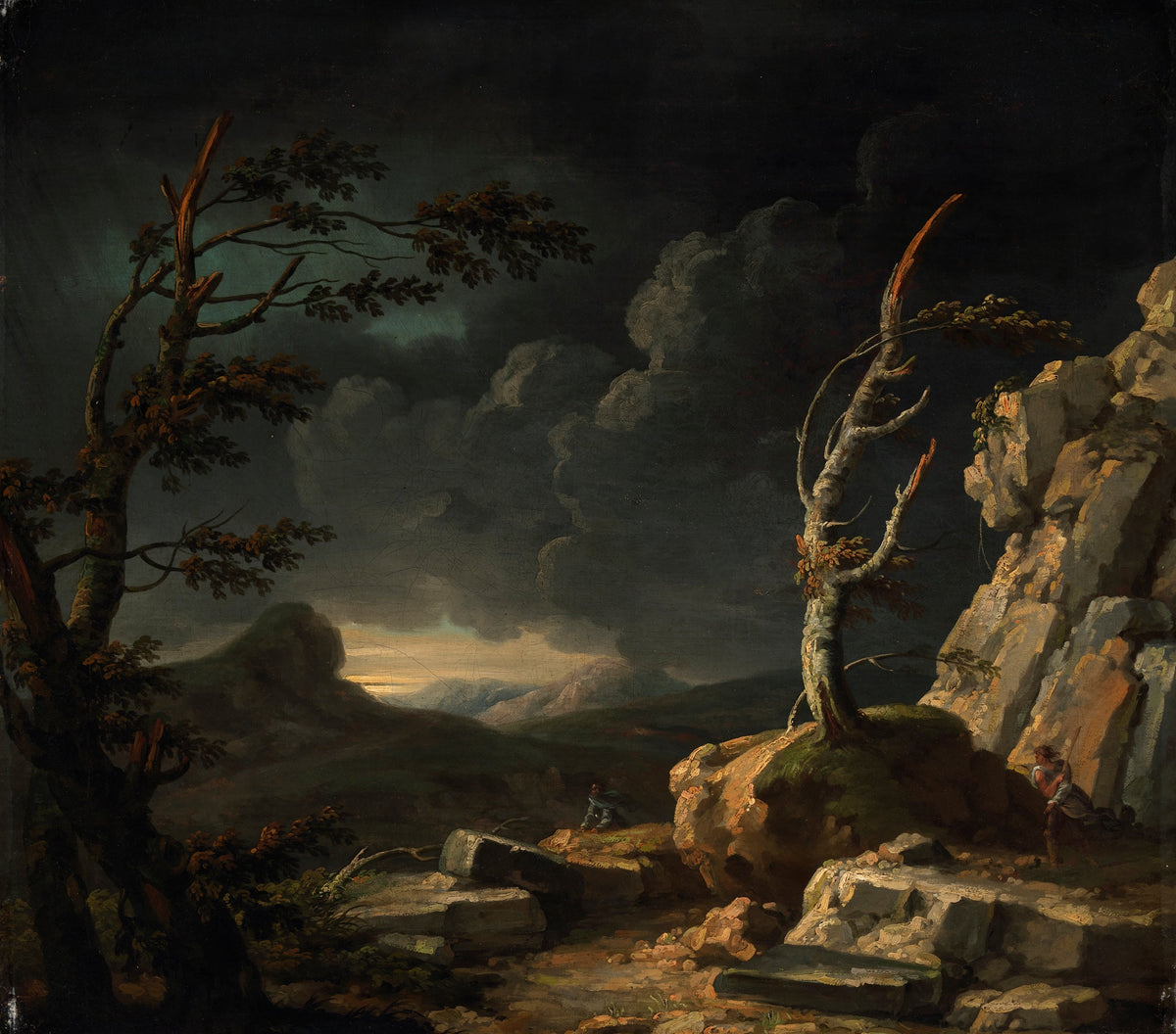 A Stormy Landscape, oil painting by George Barret
