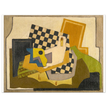 Composition (Chessboard) by Mainie Jellett - framed cubist still life print