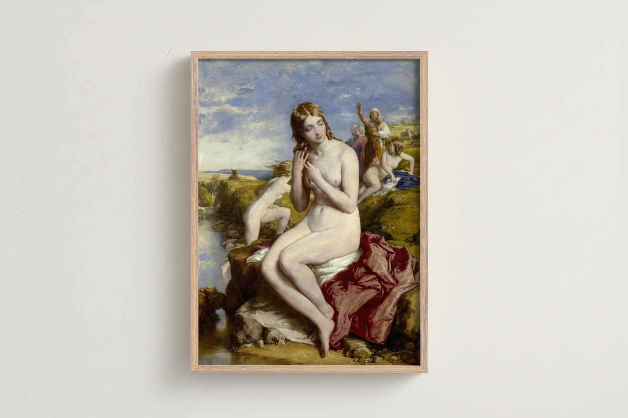 Bathers Surprised by Irish Artist William Mulready Art Print