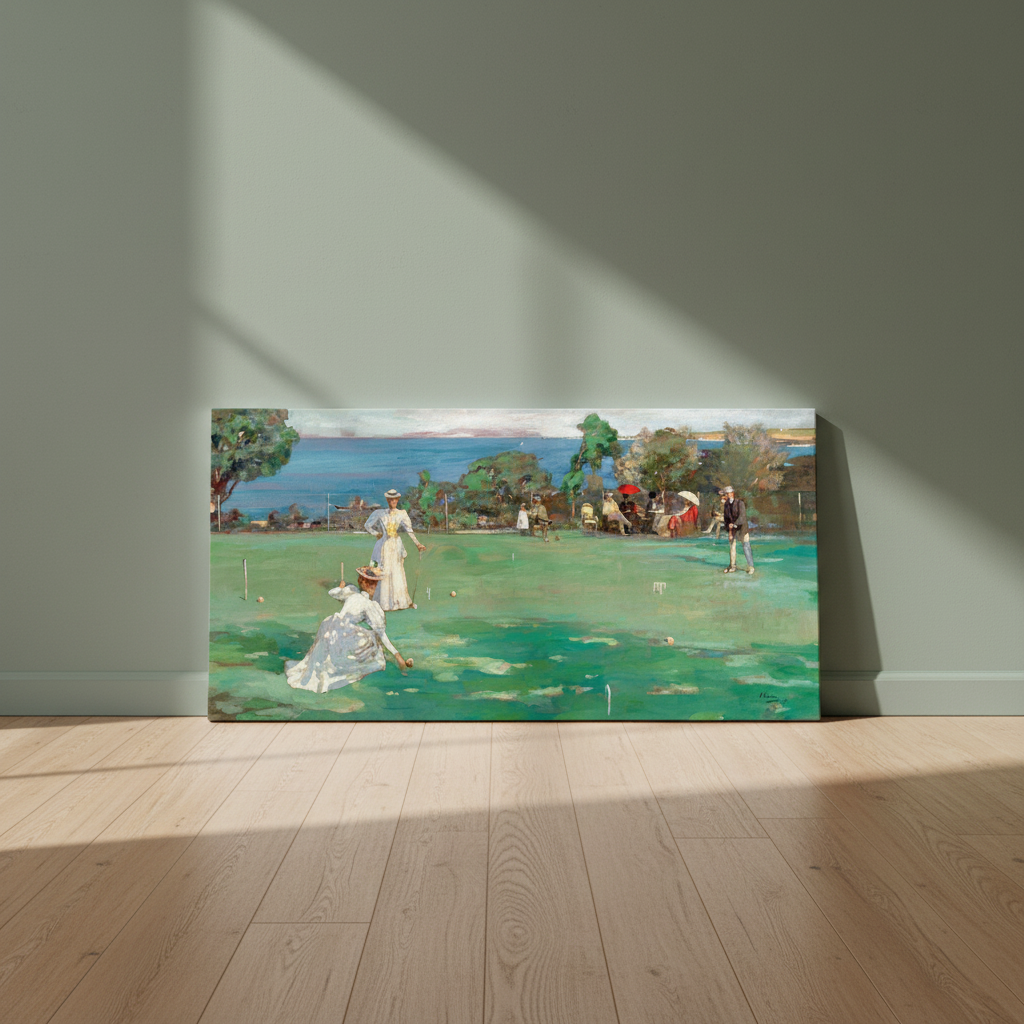The Croquet Party – Sir John Lavery Canvas Wall Art (view 5)