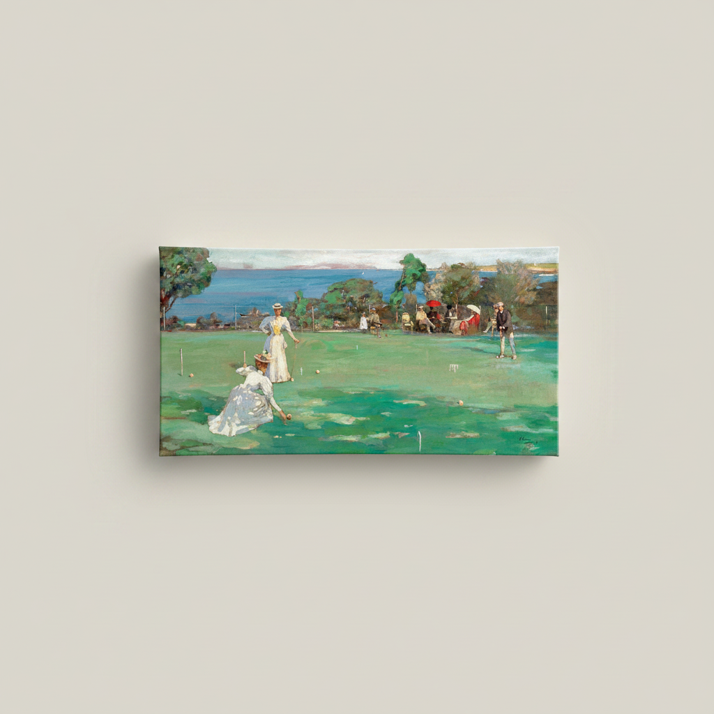 The Croquet Party – Sir John Lavery Canvas Wall Art (view 4)