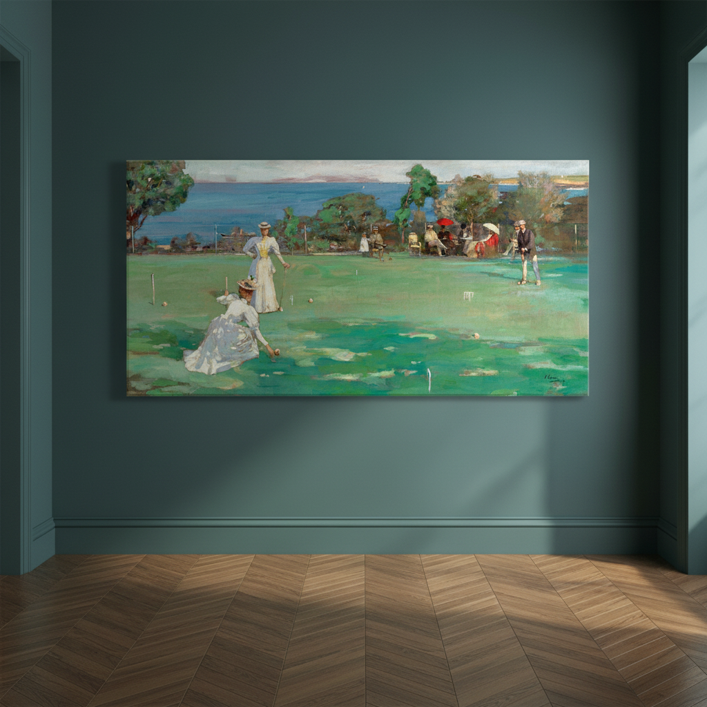 The Croquet Party – Sir John Lavery Canvas Wall Art (view 3)